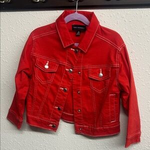 Forever 21 Kids Bright Red Jean Jacket